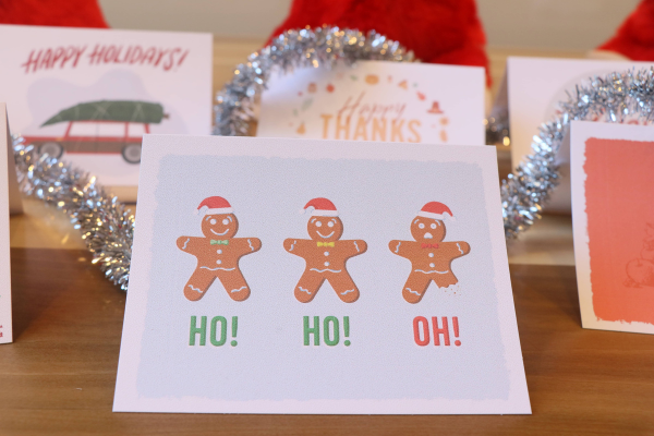 Gingerbread man handwritten holiday-card